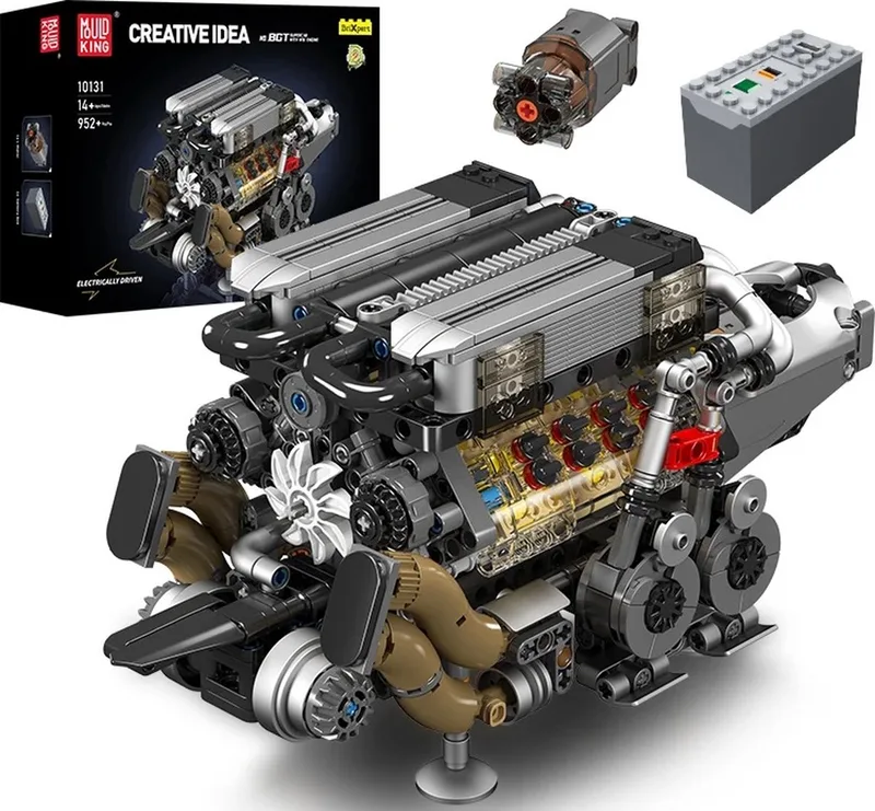 Comnox - Mould King - W16 Motor BGT Supercar Set - Technische Bouwstenen - Compatibel met LEGO - 952 Stuks - Educatief Speelgoed by Mould King in Grijs – product photo