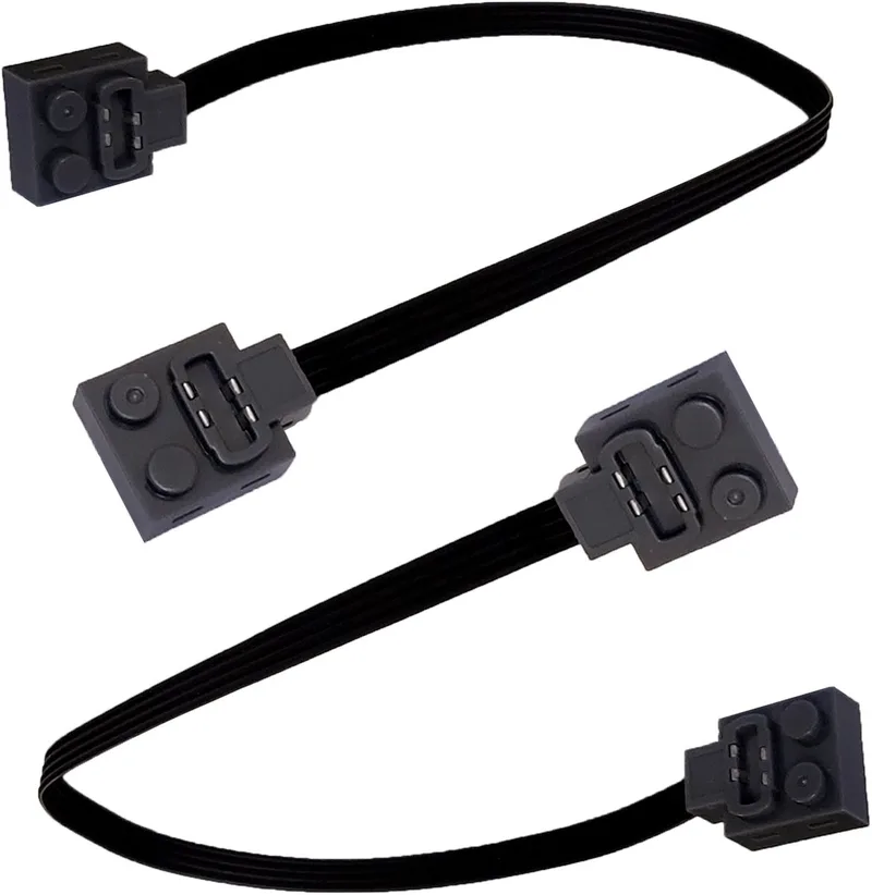 Elektrische Verlengkabel - Set van 2 kabels van 25 cm - is compatibel met het bekende merk. van Mould King in Cable 25 cm – productfoto