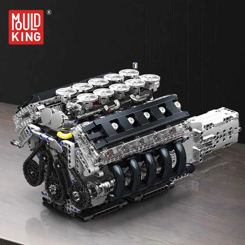 LR V10 motor technische bouwset / modelbouw by Mould King in Grijs – product photo