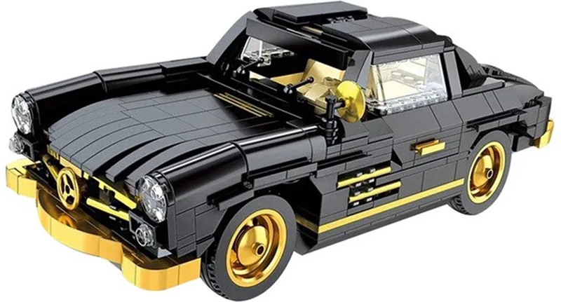 Mould King 10005 - Mercedes 300 SL - 886 onderdelen - Compatibel met grote merken - Bouwdoos de Mould King en Zwart – photo du produit