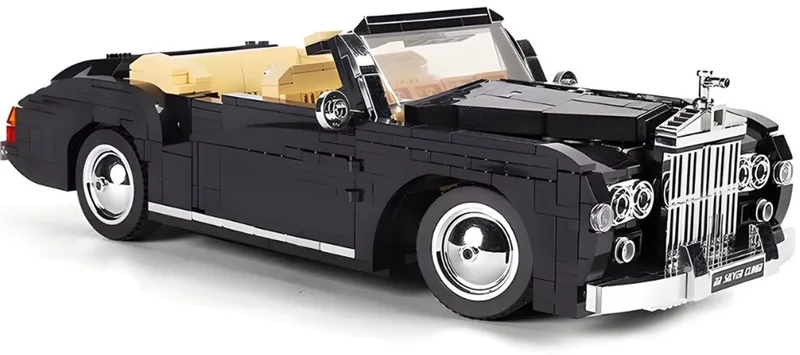 Mould King 10006 Rolls Royce Silver Cloud classic oldtimer bouwset | City speed champions adventure modelbouw | Technische educatief speelgoed volwassenen & kinderen | DIY Retro auto decoratie geschikt voor lego | Bouwdoos met 1096 bouwstenen by Mould King in Racing : 1:14 Silver Cloud, 1096 bouwblokken – product photo
