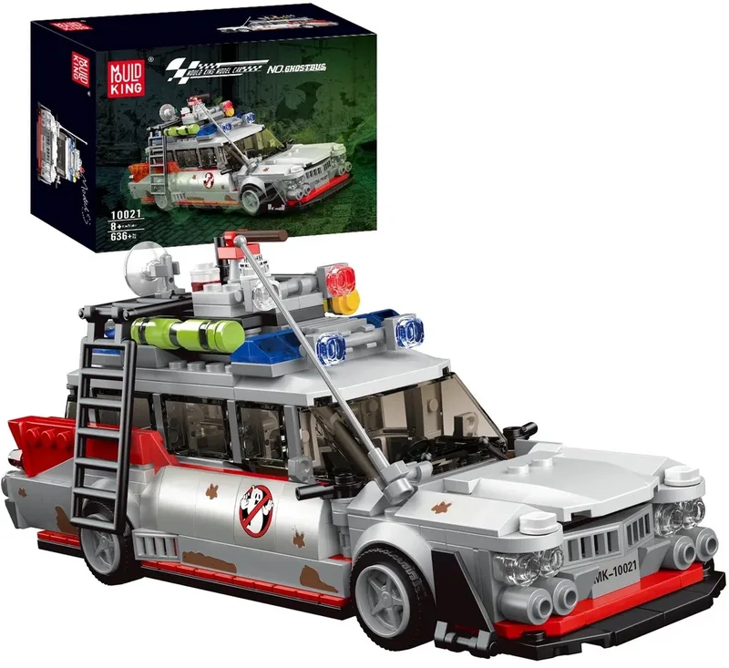 Mould King 10021 - Ghostbus - Ghostbusters Ecto 1 - 603 onderdelen - Compatible met de bekende merken by Mould King in Wit – product photo
