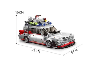Mould King 10021 - Ghostbus - Ghostbusters Ecto 1 - 603 onderdelen - Compatible met de bekende merken från Mould King i Vit – produktbild 4 av 5
