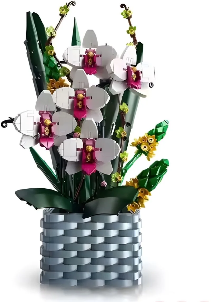 Mould King 10025 Orchidee Bloemenpracht bouwset | Botanical flowers collection modelbouw | Classic Creator STEM speelgoed bonsai bloemen bouwpakket | Compatibel met Lego | Icons orchideeën bloemenboeket voor volwassenen | Bouwdoos met 1312 bouwstenen by Mould King in Orchidee, 1312 bouwblokken – product photo