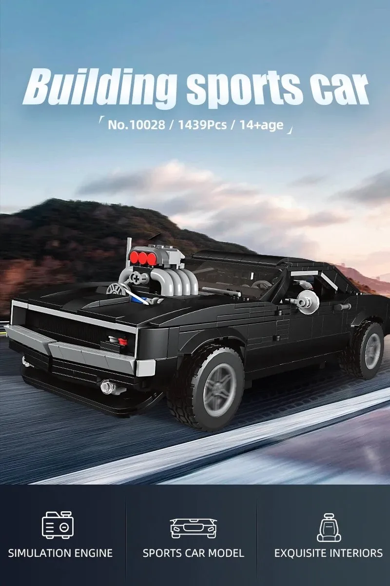 Mould King - 10028 - De Moc Charger Sport Auto - is compatibel met het bekende merk. by Mould King in Zwart – product photo