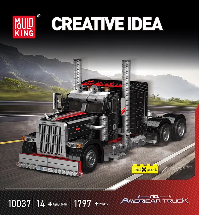 Mould King - 10037 – Amerikaanse Vrachtwagen – Bouwpakket – is compatibel met het bekende merk. von Mould King in Grijs – Produktfoto