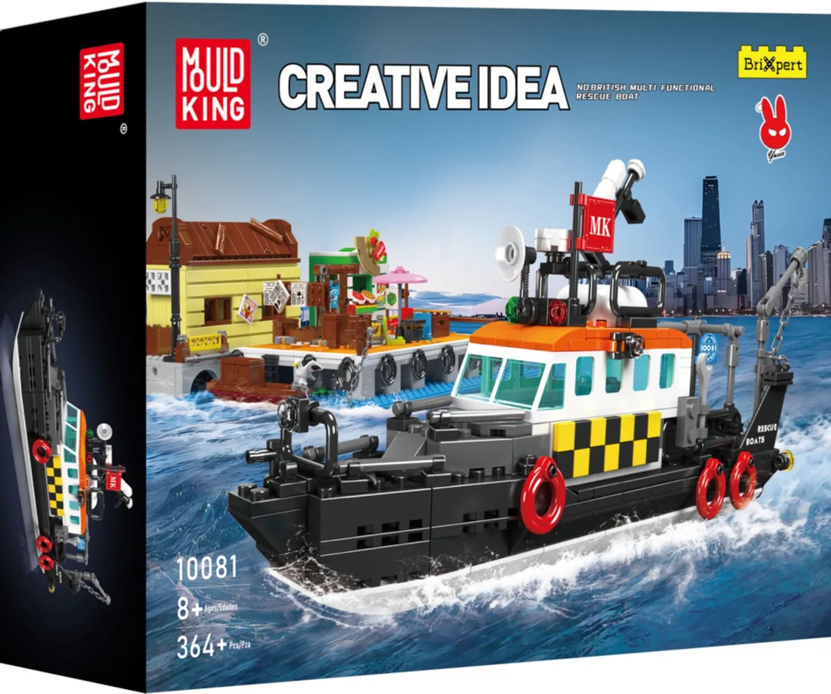 Mould King 10081 British Rescue Boat - Boats serie - 364 onderdelen van Mould King in Meerkleurig – productfoto