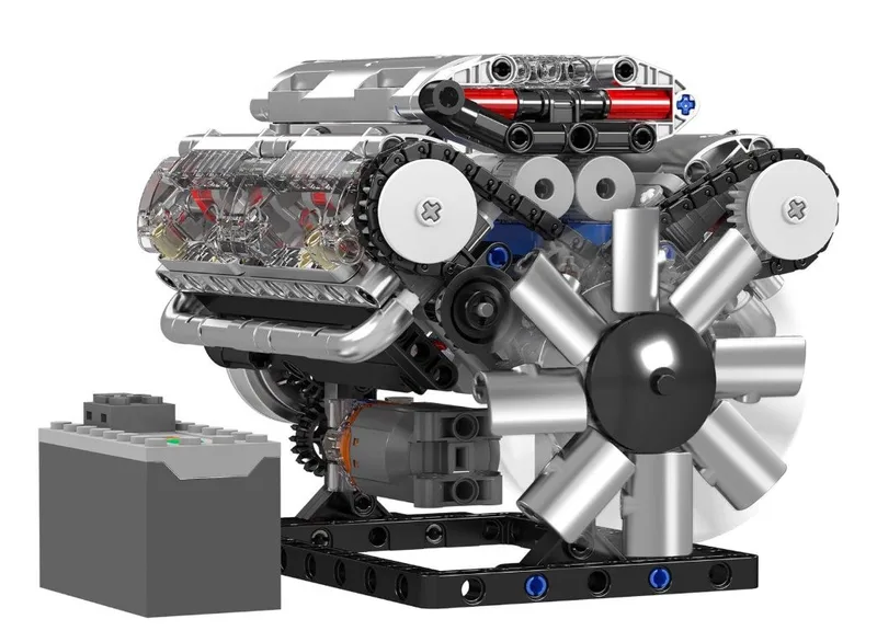 Mould King 10087 L4 formule 1 speed engine bouwset | Racing champions motor modelbouw | Creator classic bouwpakket| Technische speelgoed ideas voor expert volwassenen & kinderen | Accu niet geschikt voor Lego technic | Bouwdoos met 1787 bouwstenen från Mould King i Modelbouw : L4 gasoline engine, 1787 bouwblokken – produktbild 2 av 3