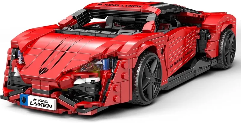 Mould King 10117 Lyken Hypercar bouwset | City fast racing champions adventure | Creator classic motor bouwpakket | Technische speelgoed ideas voor volwassenen & kinderen | DIY furious speed auto geschikt voor lego | Bouwdoos met 1311 bloks by Mould King in Racing : 1:12 Lykan Hypercar, 1311 bouwblokken – product photo