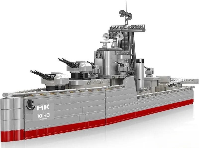 Mould King 10133 Battle Class Destroyer oorlogschip bouwset | WW2 Army slagschip constructie modelbouw | Educatief militair & leger speelgoed bouwpakketten voor kinderen & volwassenen | Bouwdoos met 1815 bouwstenen van Mould King in Army : Battle Class Destroyer schip, 1815 bouwblokken – productfoto