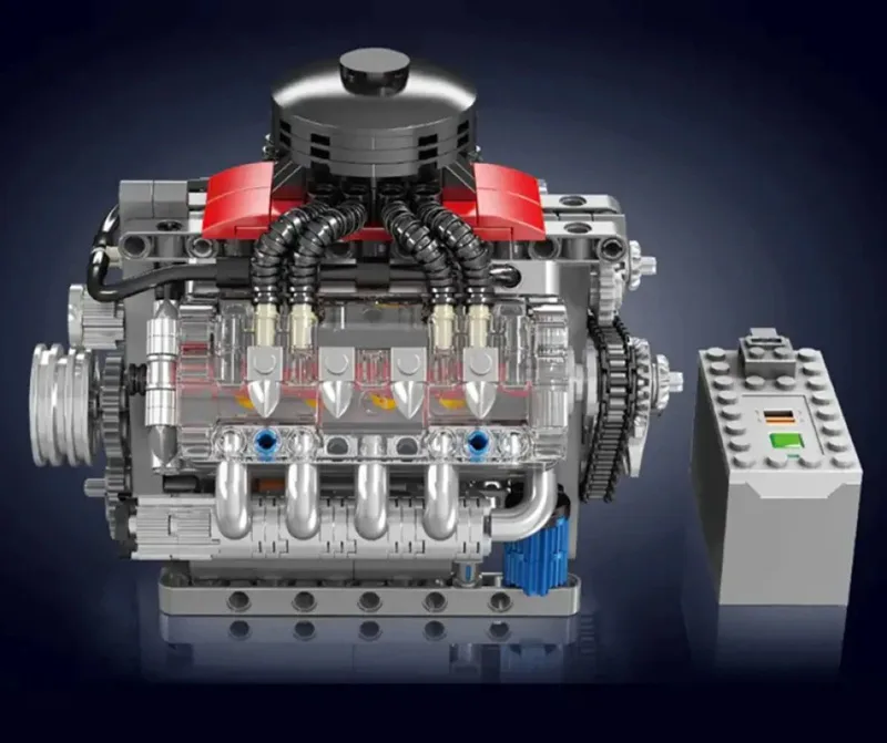 Mould King 10171 Icons Technic V8 formule 1 motor | F1 speed champions modelbouw | Creator classic bouwpakket compatibel met lego | Technische speelgoed ideas voor expert volwassenen & kinderen | Bouwdoos met 535 bouwstenen från Mould King i Modelbouw : LSX Chevy V8, 535 bouwblokken – produktbild 4 av 5