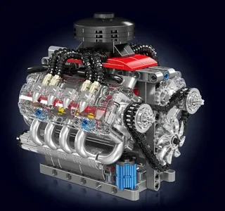 Mould King 10171 Icons Technic V8 formule 1 motor | F1 speed champions modelbouw | Creator classic bouwpakket compatibel met lego | Technische speelgoed ideas voor expert volwassenen & kinderen | Bouwdoos met 535 bouwstenen från Mould King i Modelbouw : LSX Chevy V8, 535 bouwblokken – produktbild 3 av 5