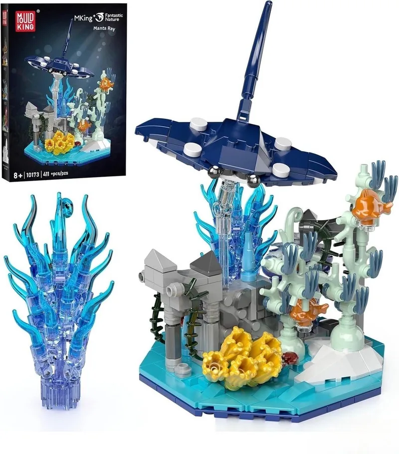 Mould King 10173 – Manta Ray Koraalrif Bouwset | 411 Onderdelen | Creatieve Oceaan Serie | Displaymodel van Mould King in 10173 – productfoto
