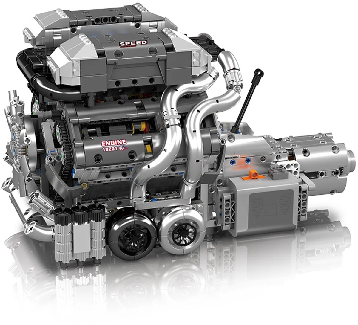 Mould King 10201 BUG Hypercar formule 1 motor bouwset | F1 speed champions modelbouw | Creator classic motorblok modelbouw | Technische speelgoed ideas voor expert volwassenen & kinderen | Accu niet geschikt voor lego | Bouwdoos met 2024 bouwstenen van Mould King in Modelbouw : BUG W16 Engine, 2024 bouwblokken – productfoto