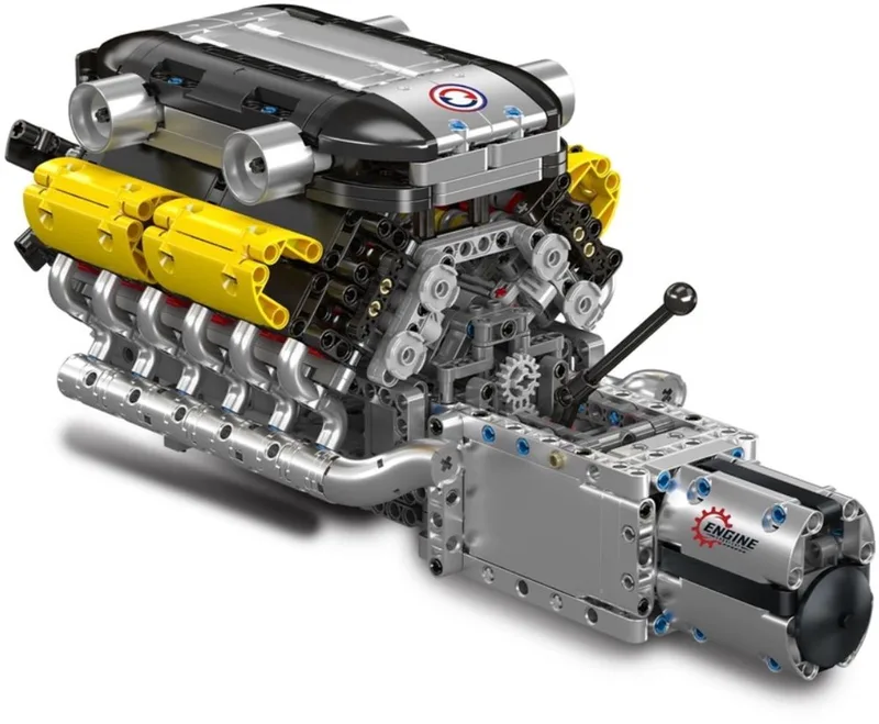 Mould King 10202 Lambo V12 Formule 1 speed engine bouwset | F1 Racing champions icons modelbouw | Classic creator speelgoed ideas voor expert volwassenen & kinderen | Transmissie motor niet geschikt voor Lego technic | Bouwdoos met 1260 bouwstenen van Mould King in Modelbouw : Lambo V12 Motor, 1260 bouwblokken. – productfoto