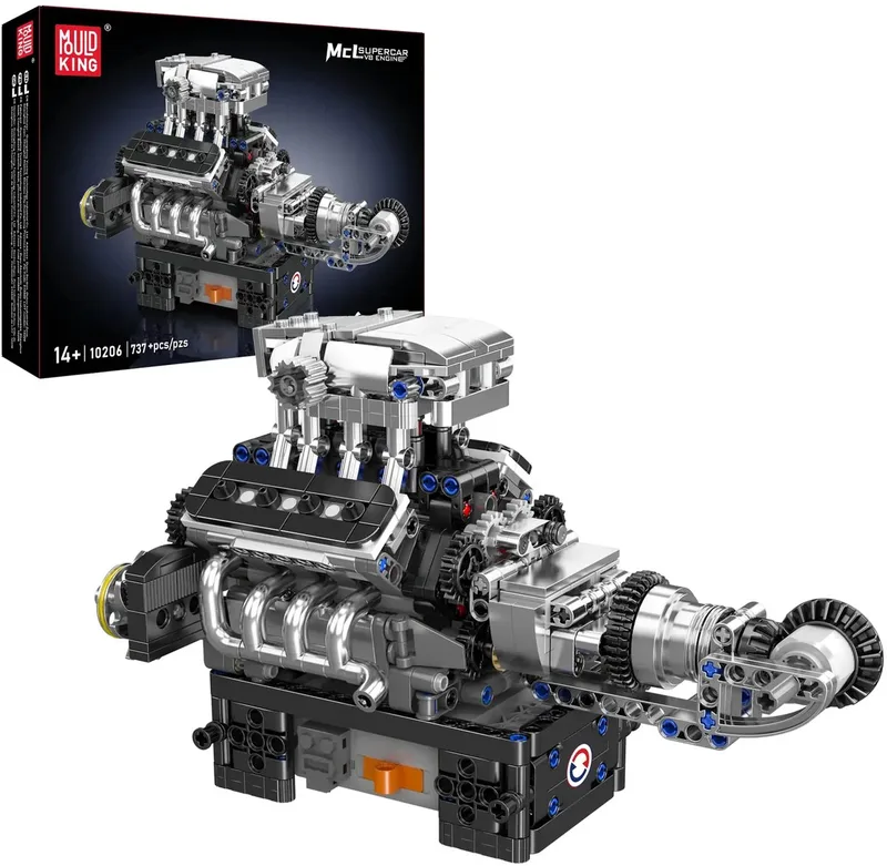 Mould King 10206 MCL Supercar V8 Engine van Mould King in Modelbouw : MCL motor, 737 bouwblokken – productfoto