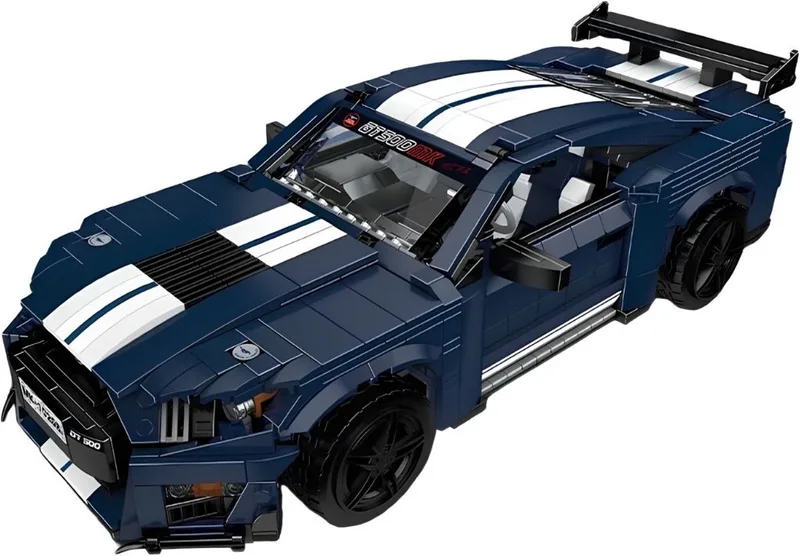 Mould King 10208 Shelby GT500 1:14 bouwset | City fast racing champions adventure | Creator classic motor bouwpakket | Technische speelgoed ideas voor volwassenen & kinderen | DIY furious speed auto geschikt voor lego | Bouwdoos met 1556 bouwstenen van Mould King in Racing : 1:14 Shelby GT500, 1556 bouwblokken – productfoto