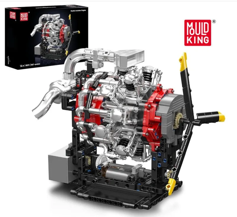 Mould King 10211 Radial Aviation Engine Konstruktions-Spielset, (1147 St) fra Mould King – produktbillede