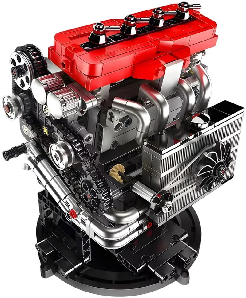 Mould King 10235 MMC L4 Formule 1 speed engine bouwset | F1 Racing champions icons modelbouw | Classic creator speelgoed ideas voor expert volwassenen & kinderen | Accu motor niet geschikt voor Lego technic | Bouwdoos met 811 bouwstenen van Mould King in Modelbouw : MMC L4 Motor, 811 bouwblokken – productfoto