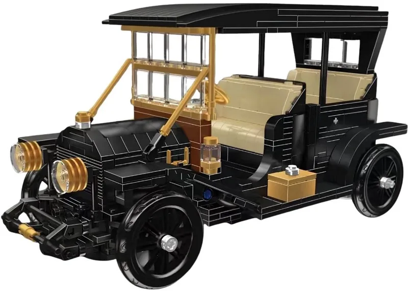 Mould King 10261 Ford-T classic 9 in 1 oldtimer bouwset | City speed champions adventure modelbouw | Technische educatief speelgoed volwassenen & kinderen | DIY Retro auto decoratie geschikt voor lego | Bouwdoos met 1290 bouwstenen by Mould King in Racing : Ford Touring, 1290 bouwblokken – product photo