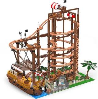 Mould King 11013 Double Helix achtbaan bouwset | Kermis architecture ideas modelbouw | Technische creator classic speelgoed bouwpakketten voor volwassenen & kinderen | Expert icons muziekdoos | Motor niet geschikt voor Lego technic | 2174 bouwstenen från Mould King i City : Pretpark Helix Achtbaan, 2174 bouwblokken – produktbild 1 av 3