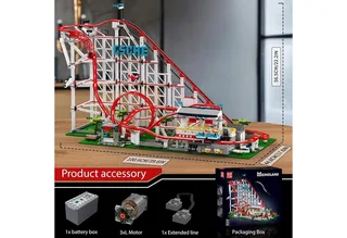 Mould King 11014 Achtbaan Mega bouwset | Kermis pretpark architecture ideas modelbouw | Technische creator classic speelgoed bouwpakketten voor volwassenen | Expert icons rollercoaster | Motor niet geschikt voor Lego technic | bouwdoos met 3646 bloks van Mould King in City : Pretpark Achtbaan, 3646 bouwblokken – productfoto 3 van 5