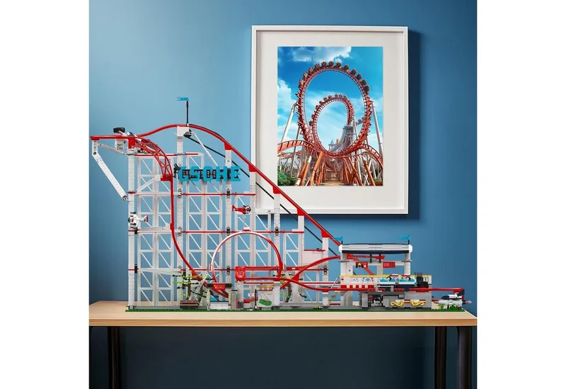 Mould King 11014 Achtbaan Mega bouwset | Kermis pretpark architecture ideas modelbouw | Technische creator classic speelgoed bouwpakketten voor volwassenen | Expert icons rollercoaster | Motor niet geschikt voor Lego technic | bouwdoos met 3646 bloks van Mould King in City : Pretpark Achtbaan, 3646 bouwblokken – productfoto 2 van 5