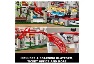 Mould King 11014 Achtbaan Mega bouwset | Kermis pretpark architecture ideas modelbouw | Technische creator classic speelgoed bouwpakketten voor volwassenen | Expert icons rollercoaster | Motor niet geschikt voor Lego technic | bouwdoos met 3646 bloks van Mould King in City : Pretpark Achtbaan, 3646 bouwblokken – productfoto 4 van 5