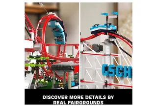 Mould King 11014 Achtbaan Mega bouwset | Kermis pretpark architecture ideas modelbouw | Technische creator classic speelgoed bouwpakketten voor volwassenen | Expert icons rollercoaster | Motor niet geschikt voor Lego technic | bouwdoos met 3646 bloks van Mould King in City : Pretpark Achtbaan, 3646 bouwblokken – productfoto 5 van 5