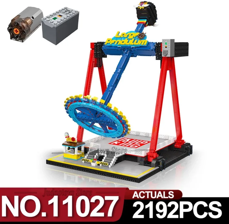 Mould King 11027 – Pendulum Ride Bouwset | 2192 Onderdelen | Kermis Attractie | Gemotoriseerd Pretparkmodel van Mould King in 11027 – productfoto