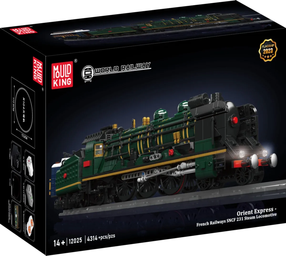 Mould King - 12025 - Trein Orient Express-Franse Spoorwegen Sncf 231 Stoomlocomotief - is compatibel met het bekende merk. van Mould King in Blauw – productfoto