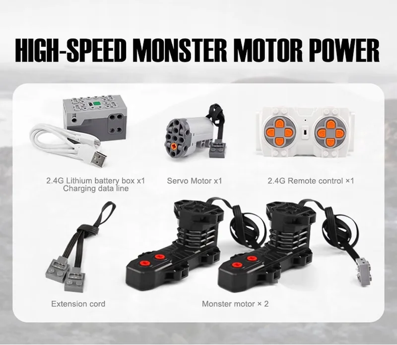 Mould King 13108D Hoonicorn musclecar motorset -Dus Alleen de motoren niet het model. van Mould King in 13108D Motor Set – productfoto