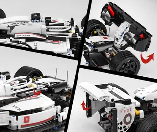 Mould King 13117 Formule 1 racer bouwset | City fast champions adventure | Creator classic motor bouwpakket | Technic speelgoed ideas voor volwassenen & kinderen | Icons furious speed auto geschikt voor Lego | Technische bouwdoos met 1235 bouwstenen by Mould King in Racing : Formule 1 racer, 1235 bouwblokken – product photo 4 of 5