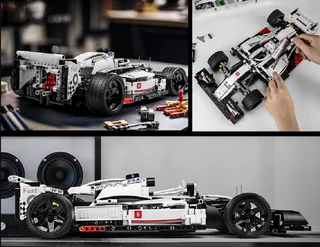 Mould King 13117 Formule 1 racer bouwset | City fast champions adventure | Creator classic motor bouwpakket | Technic speelgoed ideas voor volwassenen & kinderen | Icons furious speed auto geschikt voor Lego | Technische bouwdoos met 1235 bouwstenen by Mould King in Racing : Formule 1 racer, 1235 bouwblokken – product photo 5 of 5