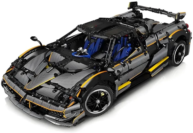 Mould King 13182 Huayra Supercar 1:8 bouwset | City fast champions adventure | Creator and classic motor bouwpakket | Technic speelgoed ideas voor volwassenen | Icons furious speed f1 auto geschikt voor Lego | Technische bouwdoos met 4802 bloks van Mould King in Racing : Pagani Huayra, 4802 bouwblokken – productfoto