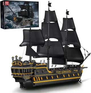 Mould King 13186 Black Pearl B.P. II Piratenschiff Konstruktionsspielsteine, (5266 St) van Mould King – productfoto 1 van 5