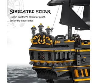 Mould King 13186 Black Pearl B.P. II Piratenschiff Konstruktionsspielsteine, (5266 St) van Mould King – productfoto 3 van 5