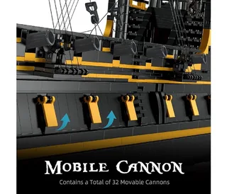Mould King 13186 Black Pearl B.P. II Piratenschiff Konstruktionsspielsteine, (5266 St) van Mould King – productfoto 5 van 5