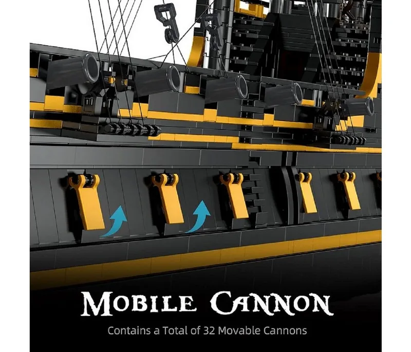 Mould King 13186 Black Pearl B.P. II Piratenschiff Konstruktionsspielsteine, (5266 St) van Mould King – productfoto 5 van 5