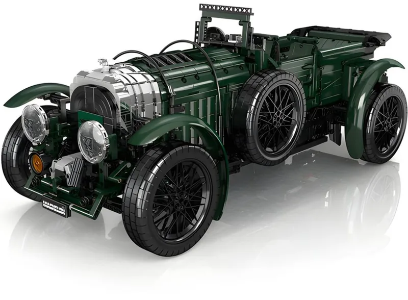 Mould King 13191 Bentley Blower Vintage Classic Oldtimer bouwset | City racing champion adventure | Technische speelgoed creator bouwpakketten voor volwassenen & kinderen | Retro fast speed auto | geschikt voor Lego | Bouwdoos met 3918 bouwstenen van Mould King in Racing : 1:8 Bentley Blower, 3918 bouwblokken – productfoto
