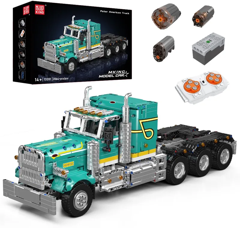Mould King 13201 – Amerikaanse Vrachtwagen – Peter – Bouwpakket – Gemotoriseerd by Mould King in 13201 – product photo