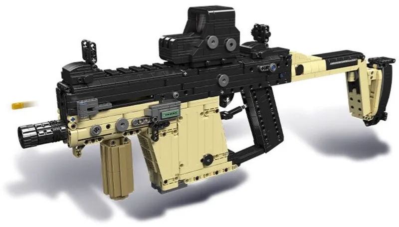 Mould King 14031 Kriss Vector Rifle bouwset | WW2 army pistool modelbouw | Creator classic battlefield guns bouwpakket | Technische Educatief militair & leger speelgoed voor volwassenen | Geschikt voor Lego technic | Bouwdoos met 1558 bouwstenen van Mould King in Pistool – Submachine Gun, 1558 bouwblokken – productfoto