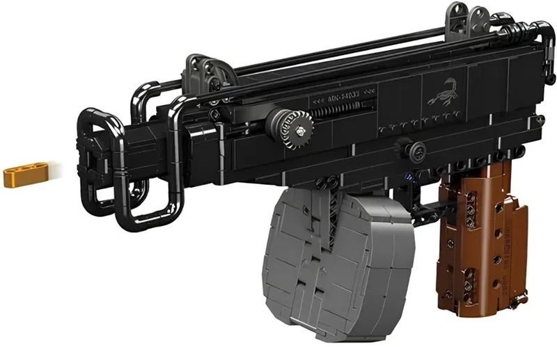 Mould King 14033 Scorpion Machinegeweer bouwset | Army ops pistool modelbouw | Creator classic battlefield guns bouwpakket | Technische Educatief militair & leger speelgoed voor volwassenen | Geschikt voor Lego technic | Bouwdoos met 1062 bouwstenen by Mould King in Pistool – Scorpion Submarine Gun, 1062 bouwblokken – product photo