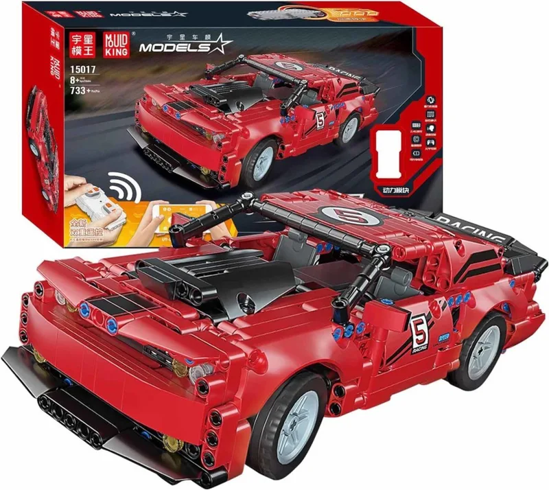 Mould King 15017 Challenger Sportcoupé inkl. RC/Fernsteuerung Spielbausteine by Mould King in Rot – product photo