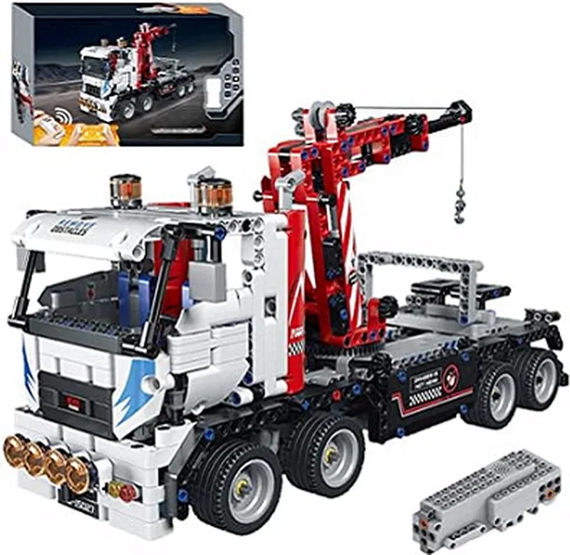 Mould King 15027 - Mobiele Kraanwagen - vrachtwagen speelgoed - bestuurbare vrachtwagen van Mould King in Wit – productfoto