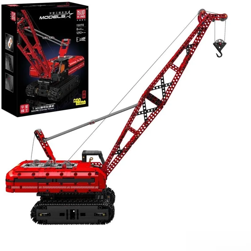 Mould King 15070 - Rupskraan Afstandsbediening Liebherred Rupskraan by Mould King in Constructie : Radiografisch bestuurbare auto – Rupskraan RC, 1292 bouwblokken – product photo