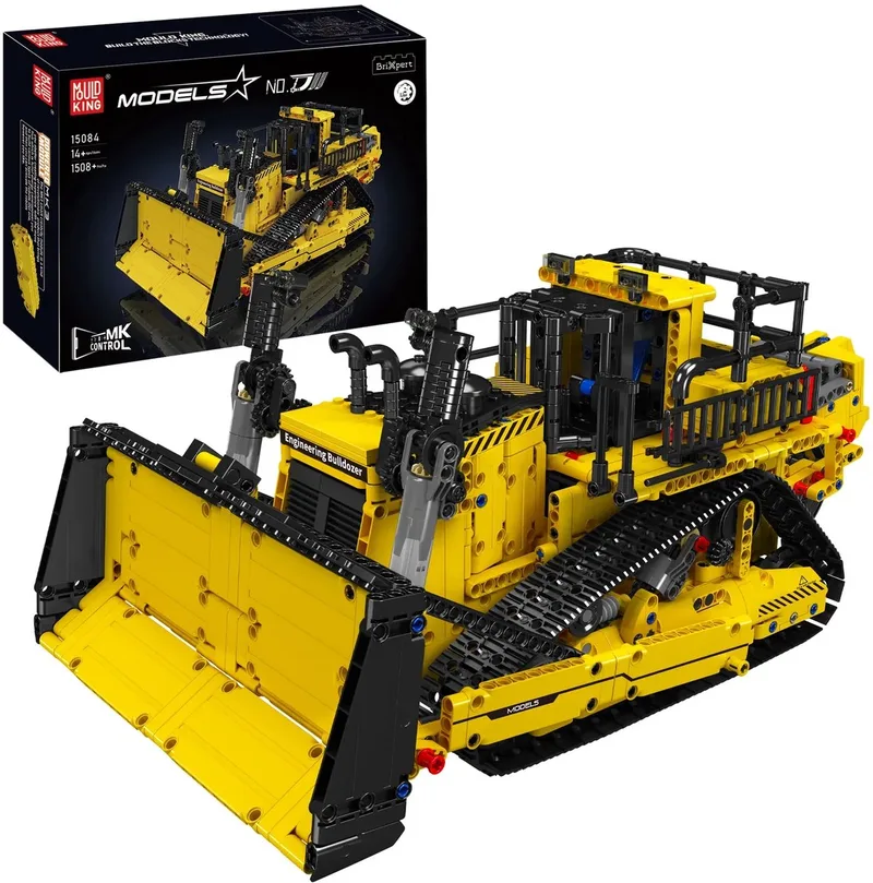 Mould King 15084 - D11 Bulldozer - 1508 Stukken van Mould King in Geel – productfoto
