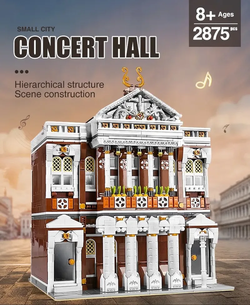Mould King 16032 Novatown - Concert Hall - 2875 onderdelen - Compatibel met grote merken - Bouwdoos van Mould King in Baksteen – productfoto