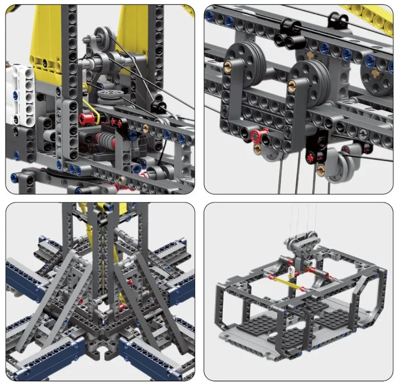 Mould King 17004 - Toren Kraan (RC) - Bestuurbaar - Past op bekende merken - 1797 onderdelen - Speelgoed van Mould King in Grijs. – productfoto 5 van 5