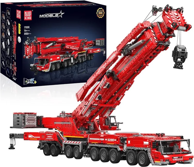 Mould king 17008s - Liebherr kraan - 8506 onderdelen - Technisch - Past op bekende merken - bouwset - bouwstenen by Mould King in Rood – product photo
